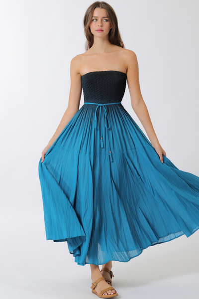 PLEATING TUBE MIDI  DRESS
