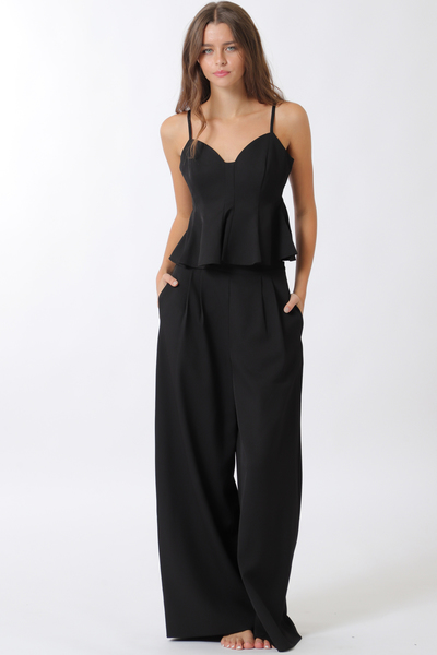THIN ADJUSTABLE STRAP TOP AND LONG PANTS SET