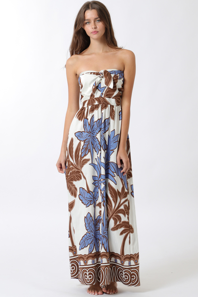 TIE FRONT CHEST TUBE ELASTIC BACK WAISTED JUMPSUIT