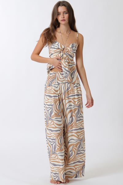 THIN ADJUSTABLE STRAP TOP & LONG PANTS SET