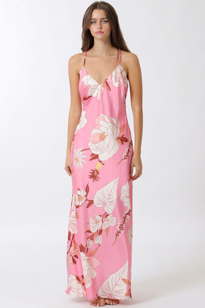 SHOULDER STRAP A LINE MAXI DRESS
