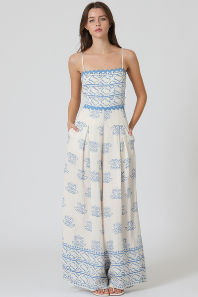 THIN ADJUSTABLE STRAP ELASTIC BACK JUMPSUIT