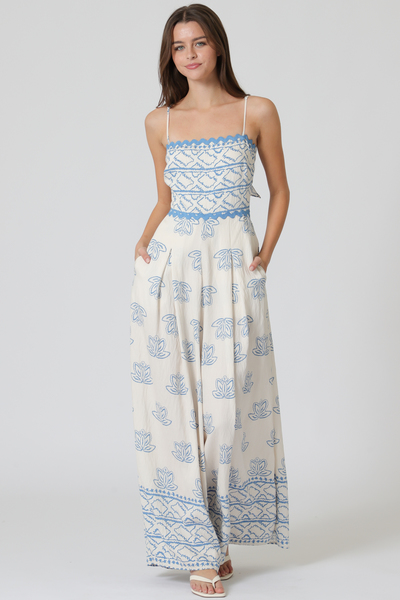 THIN ADJUSTABLE STRAP ELASTIC BACK JUMPSUIT