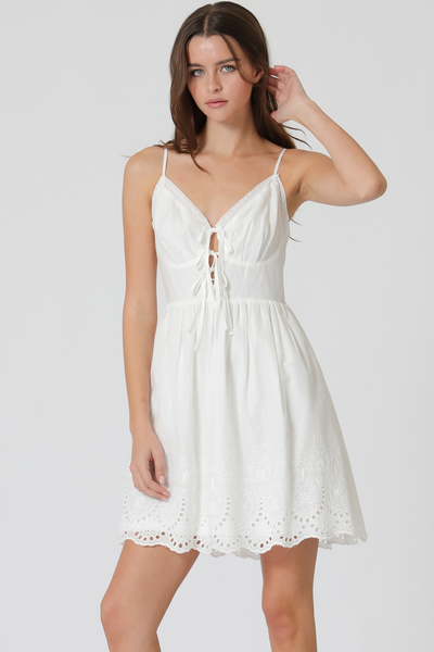 THIN ADJUSTABLE STRAP TIE CHEST EYELET LACE MINI 
