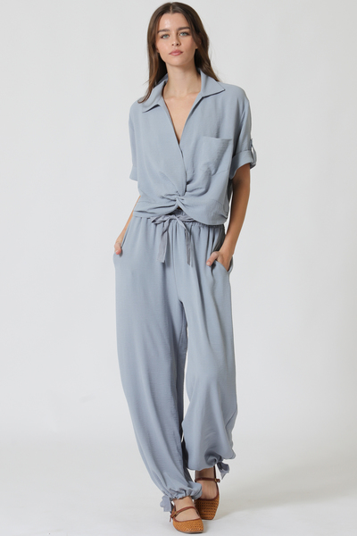 C.F TWISTED TOP & LONG PANTS SET