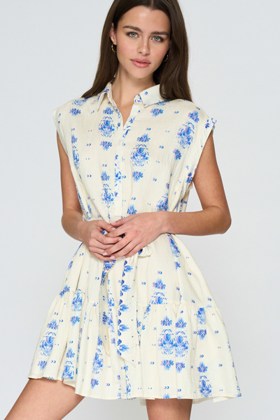 BUTTON DOWN DETAIL MINI DRESS