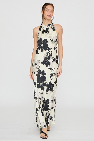 FLORAL HALTER MAXI DRESS