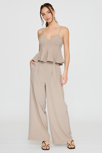 PEPLUM CAMI TOP & WIDE LEG PANTS SET