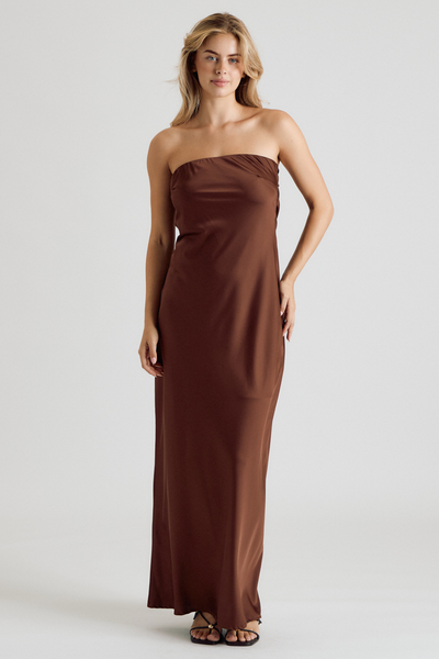 TUBE TIE-BACK COWL BACK MAXI DRESS